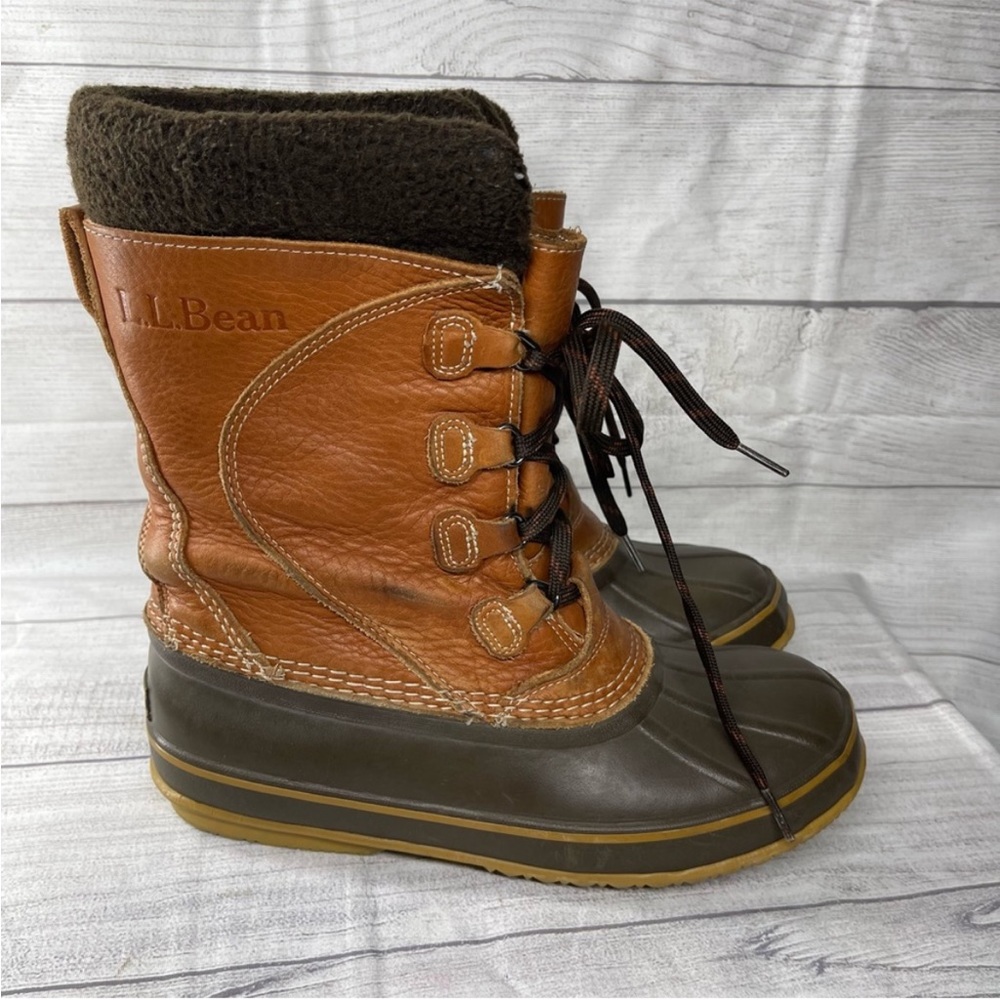 Women's 8M L.L.Bean Snow Boots with Tumbled Leather.